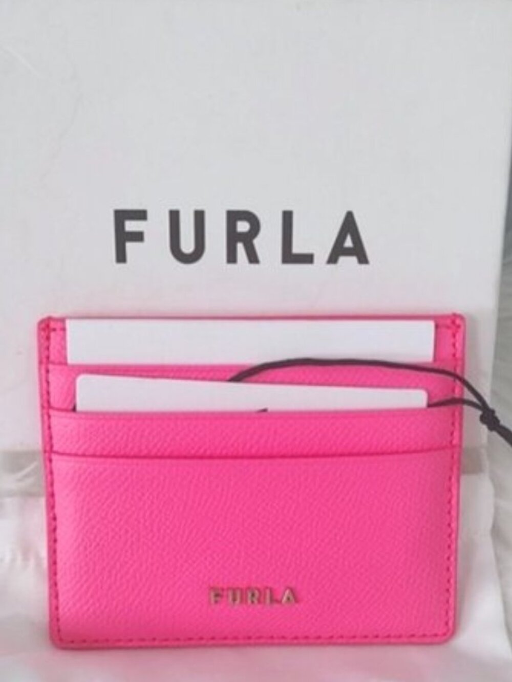 Furla NEW saffiano leather cardholder full inclusion w/box & dusty NWT